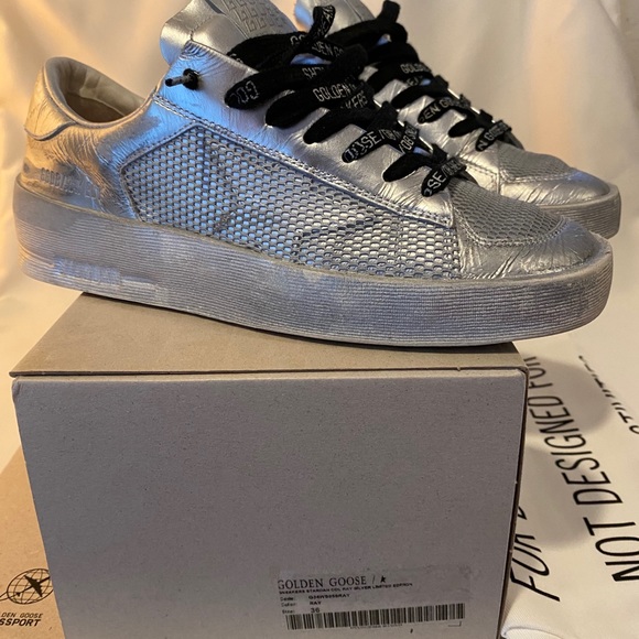 Golden Goose Limited Ed. Silver Stardan Sneakers - Picture 2 of 9